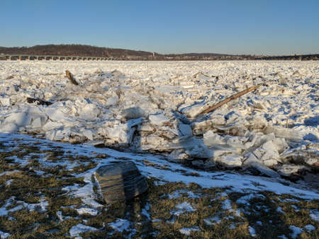 Susquehanna River Ice Jams IIの写真素材
