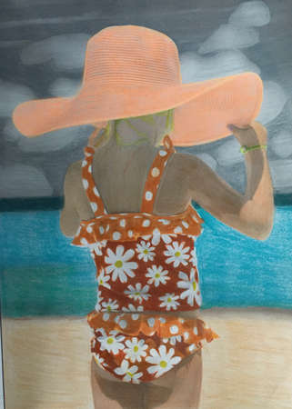 Child at the Beachの写真素材