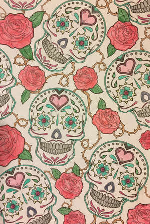 Skulls & Rosesの写真素材