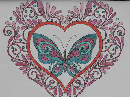 Heart & Butterflyの写真素材