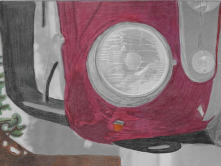 Convertible Car & Treesの写真素材
