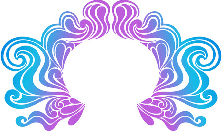 Psychedelic Swirls Border Crest Vector Illustrationのイラスト素材