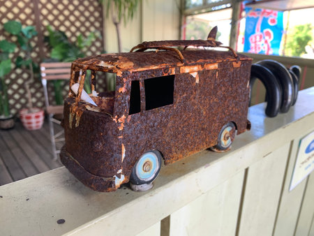Close-up Shot of Rusted Model Car.の写真素材