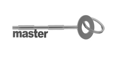 Masker key concept on white background, High resolution sharp 3d renderingの写真素材