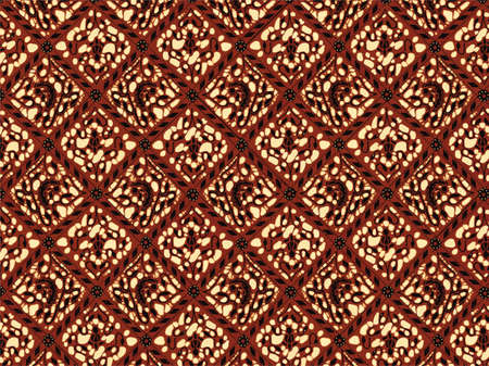 Brown Flora Batikのイラスト素材
