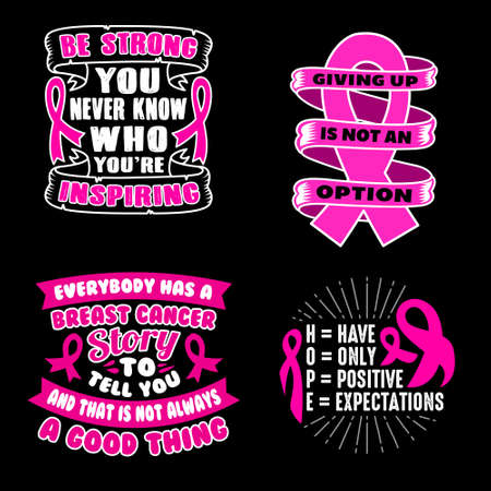Cancer Quote and Saying Setのイラスト素材