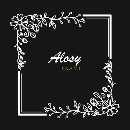 Frame Flower Hand Drawn Templateのイラスト素材