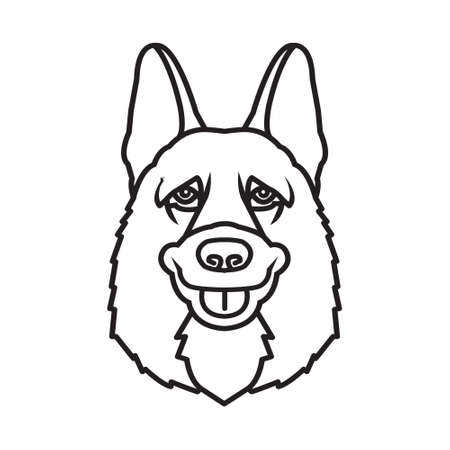 Police Dog Head Illustration and mascot, good for printのイラスト素材