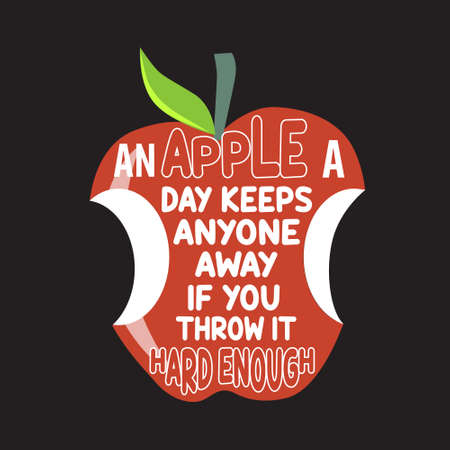 Apple Quote and saying. An apple a day keeps anyone away.のイラスト素材