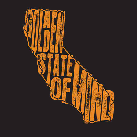 California Quotes and Slogan good for T-Shirt. A Golden State Of Mind.のイラスト素材