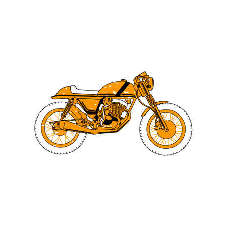 Classic Motorcycle vector Illustration. Clipping Art good for cutting fileのイラスト素材