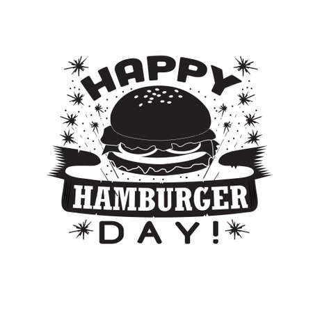 Burger Quote and saying. Happy hamburger dayのイラスト素材