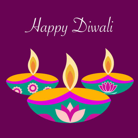 Happy Diwali concept vector illustration. Festival of light.のイラスト素材