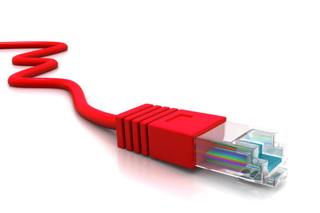 computer network cables on white background	