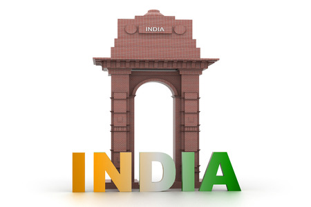 3d design of India gate with word India 	の写真素材