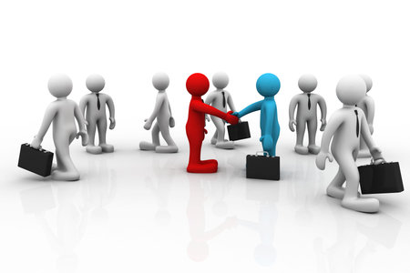 Handshake between two business people 	
