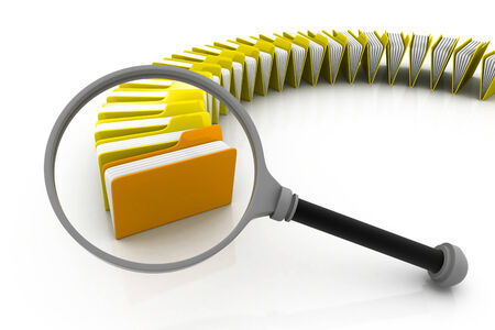 folder search concept, 3d render 	の写真素材