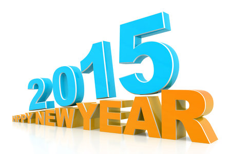 3d render of Happy new year 2015	
