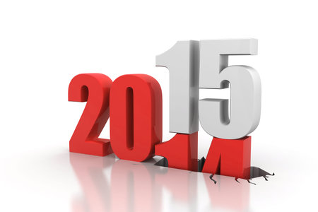 3d render of Happy new year 2015	