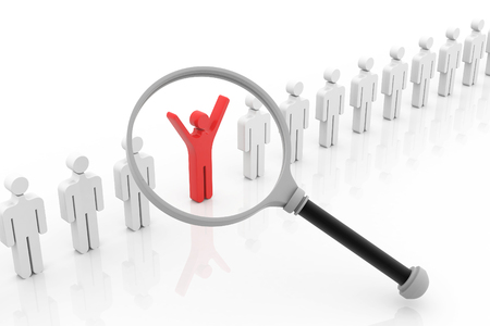 Choose the right person, searching peopleの写真素材