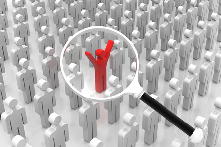 Choose the right person, searching peopleの写真素材