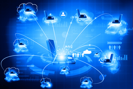Cloud computing concept, global computer networkの写真素材
