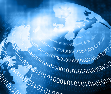 Digital image of binary worldの写真素材