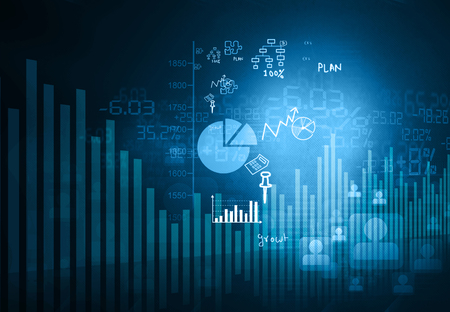 Stock market graphs, business chartの写真素材