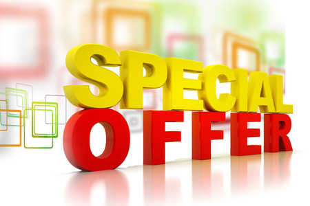 3d word of special offer  on abstract business backgroundの写真素材