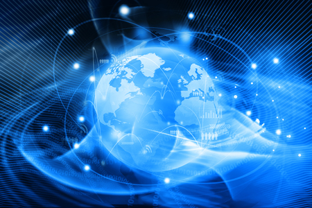 Futuristic background of Global business network, internet, Globalization conceptの写真素材