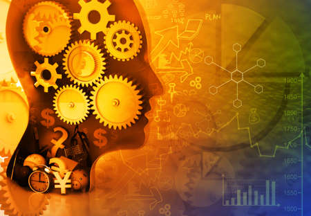 Successful business man with bright ideasの写真素材