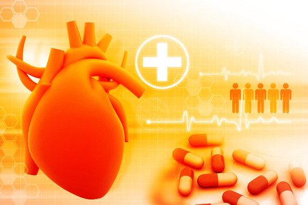 human heart and modem medicinesの写真素材