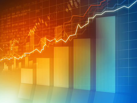 Stock market graphs, business chartの写真素材