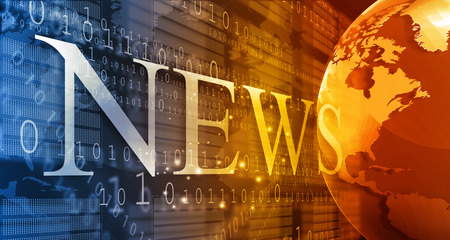 words News on digital backgroundの写真素材