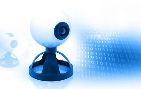web camera on binary backgroundの写真素材