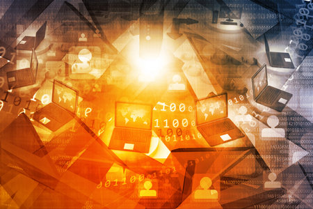 Computer Network and internet communication concept