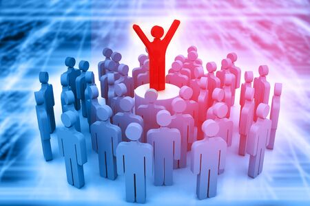 Team leader, teamwork  concept on abstract backgroundの写真素材