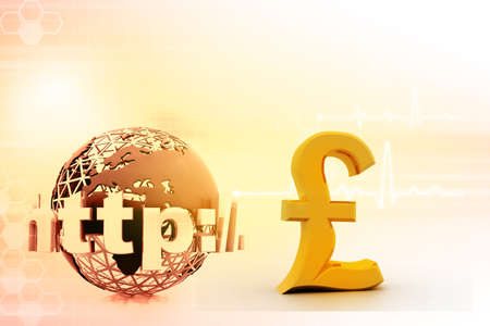Internet with British Pound symbolの写真素材