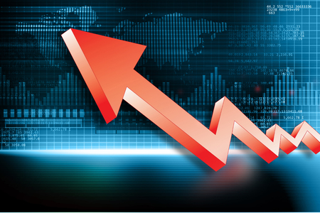 3d illustration of Arrow Graph showing business successの写真素材