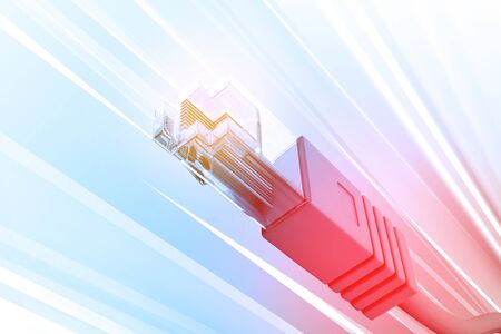 Network Cables. Internet technology background. 3d renderの写真素材