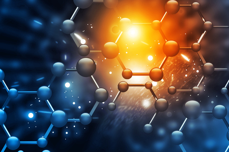 Abstract Molecules. Science and technology background. 3d illustrationの写真素材