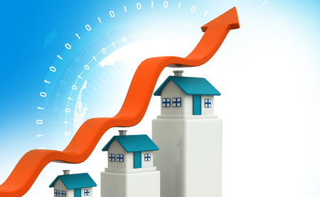 Arrow graph show real estate growthの写真素材