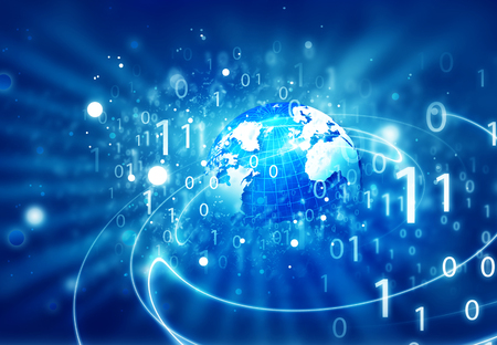 Binary code backgroundの写真素材