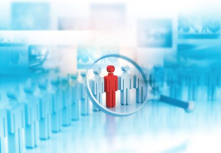 Searching for the right person. 3d renderの写真素材