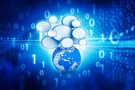 Internet communication background. 3d renderの写真素材