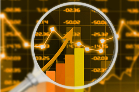 Stock market chart. 3d renderの写真素材