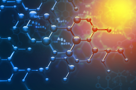 Abstract Molecules. Science and technology background. 3d illustrationの写真素材