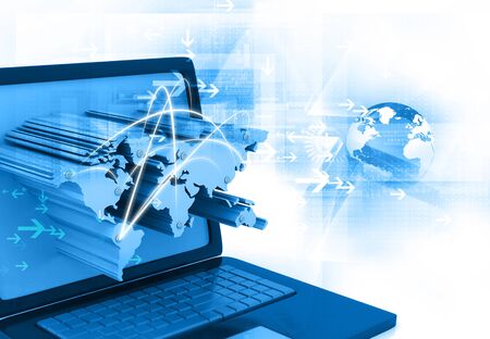 Global business network concept. 3d illustrationの写真素材