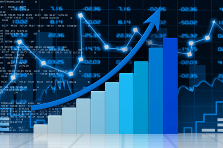 Stock market chart. 3d renderの写真素材
