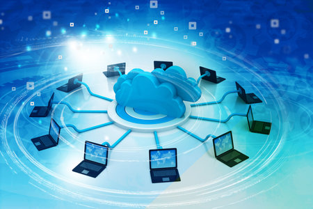 Cloud computing technology. 3d illustration